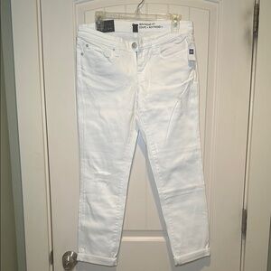 GAP White Distressed Boyfriend Jeans